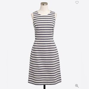 J.Crew Factory blue/white striped pleated shift dress - Size 4